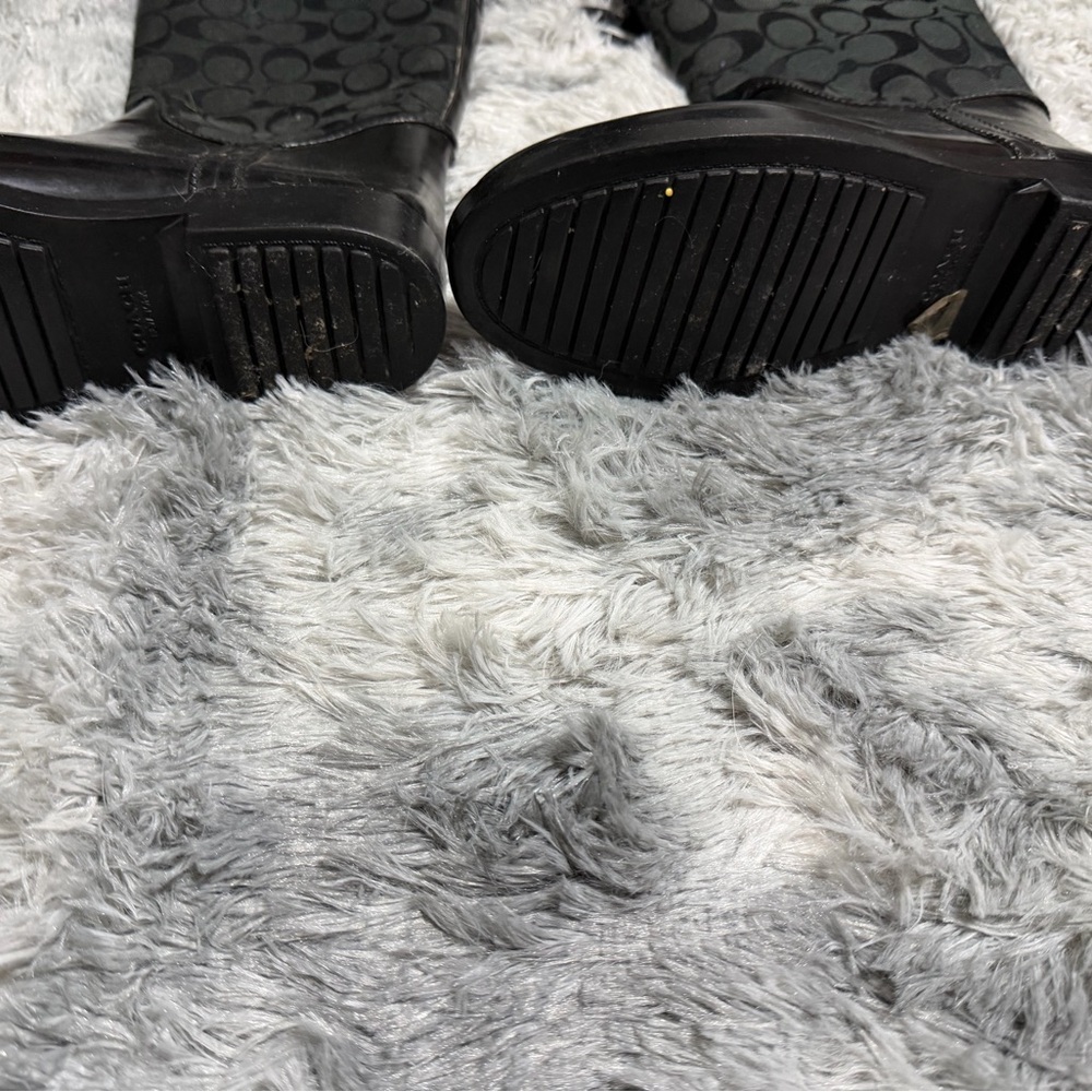 Black Patterned Knee-High Boots - image 2